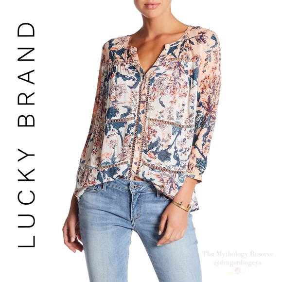 lucky brand floral print top